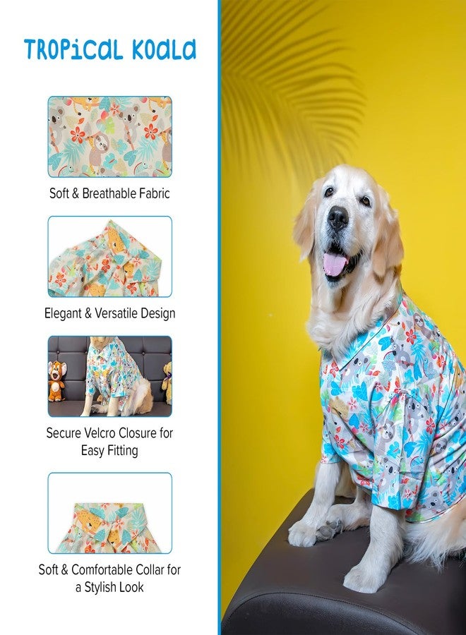 15 BUTTONS Tropical Koala Summer Dog Shirt | Super Soft Comfortable Pet Clothes, Dog Tshirts, Dog Fashion (Recommended Breed - Shih Tzu, Poodle, Pug)(S) - Image 2